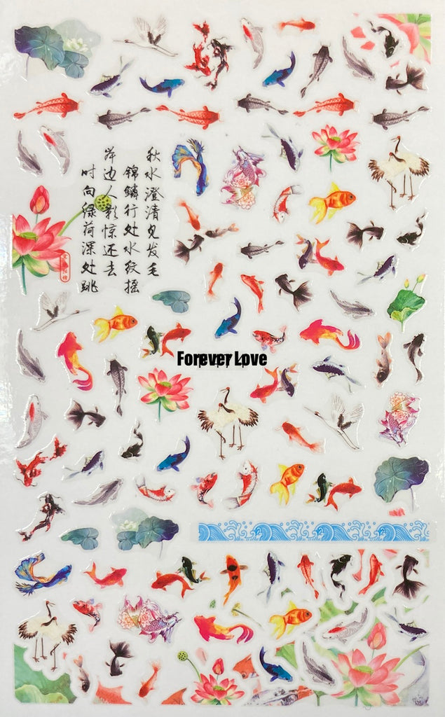 Forever Love Nail Art Stickers Decals Fish