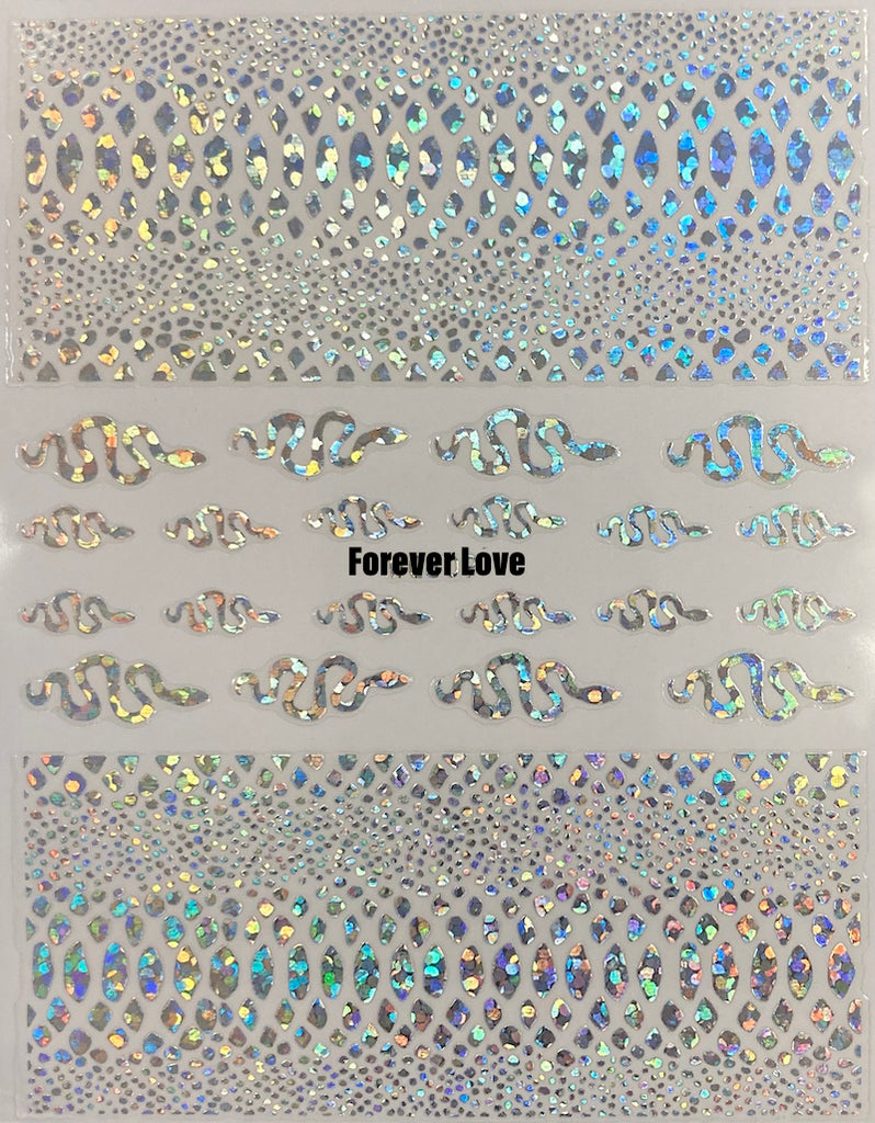 Forever Love Nail Art Stickers Decals Snakes