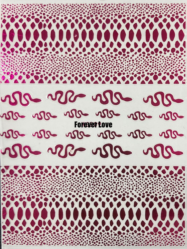 Forever Love Nail Art Stickers Decals Snakes