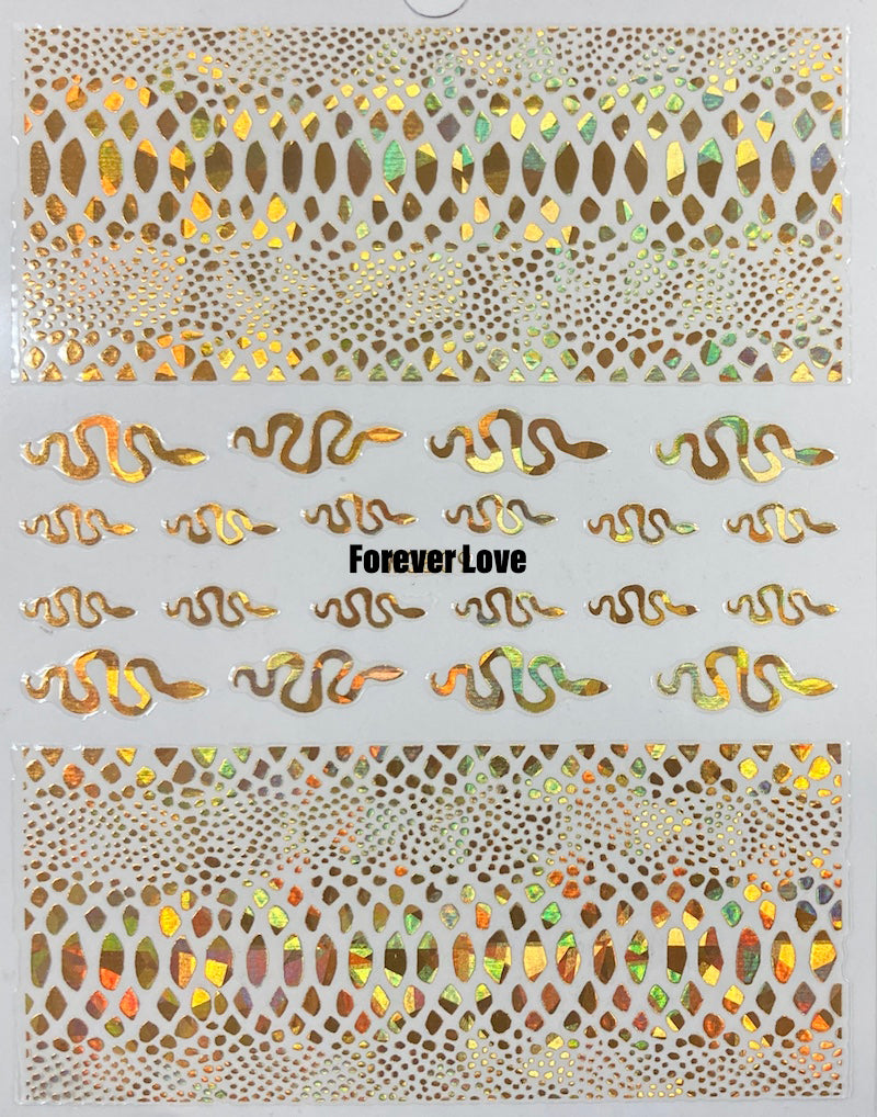 Forever Love Nail Art Stickers Decals Snakes
