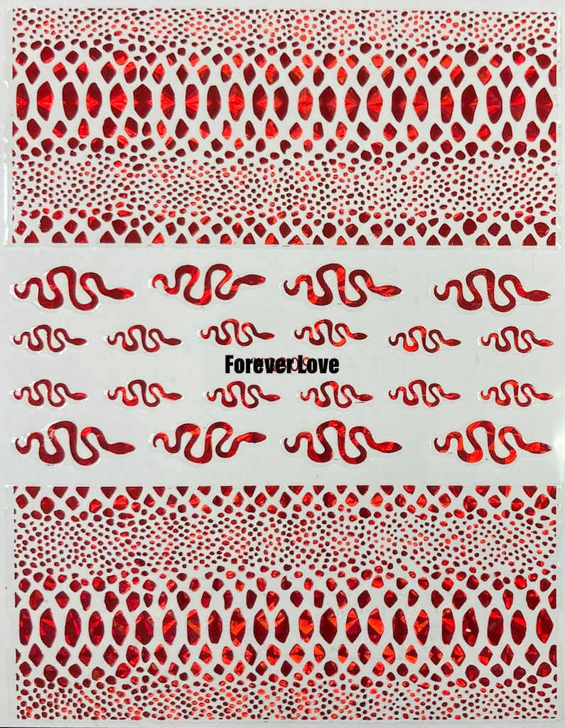 Forever Love Nail Art Stickers Decals Snakes