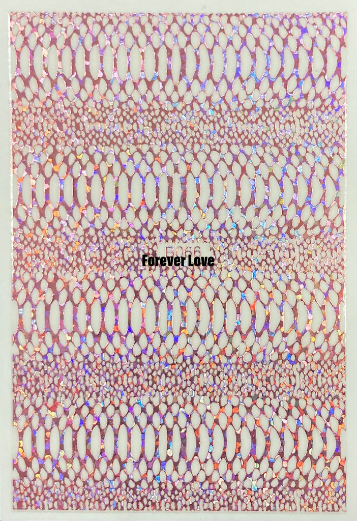 Forever Love Nail Art Stickers Decals Snake Skin
