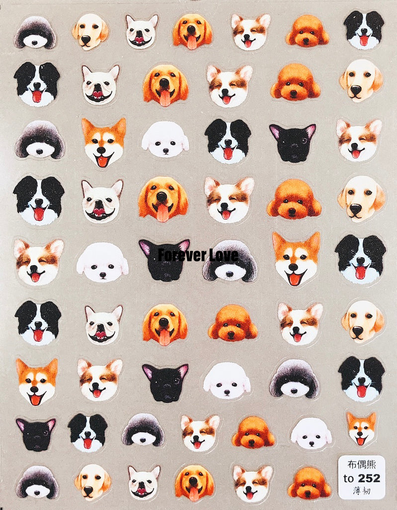 Forever Love Nail Art Stickers Decals Dogs