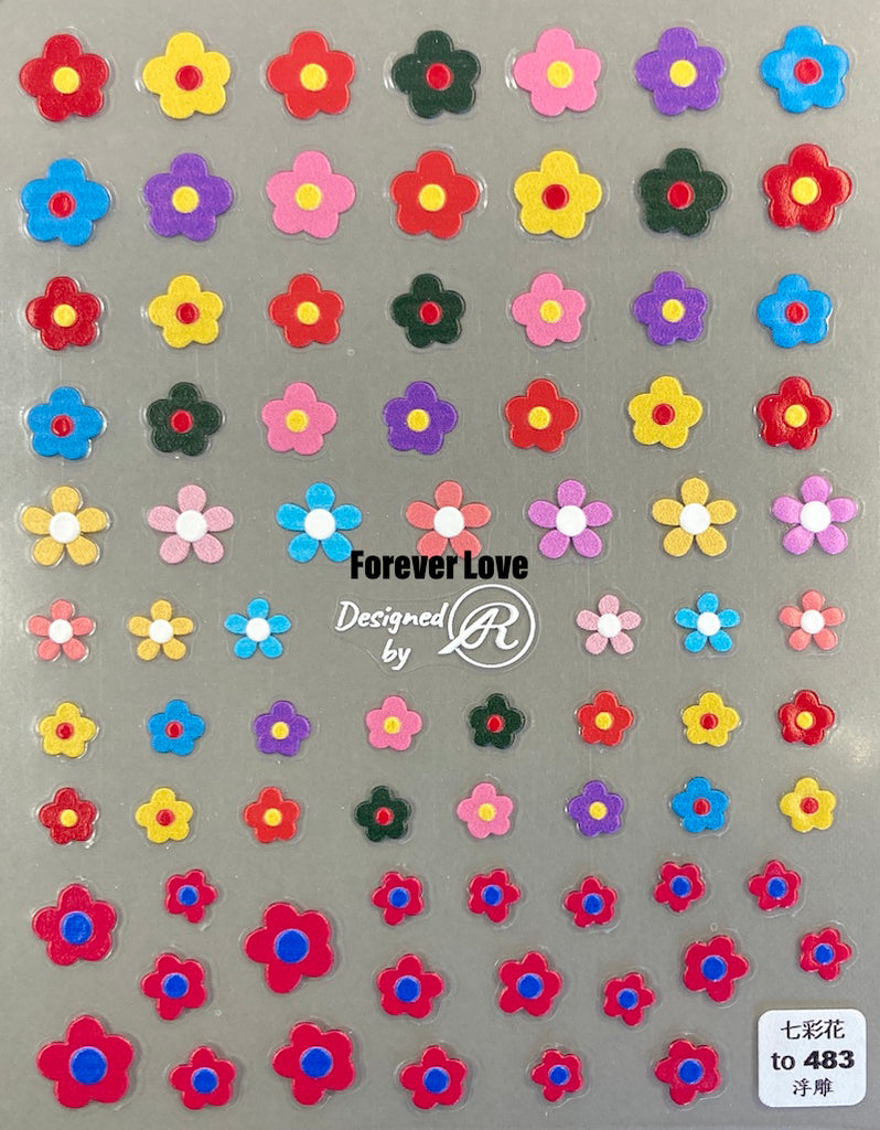 Forever Love Nail Art Stickers Decals Flowers