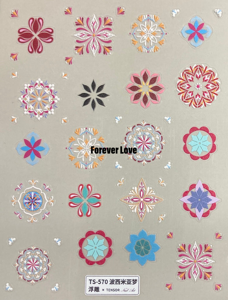 Forever Love Nail Art Stickers Decals Flowers