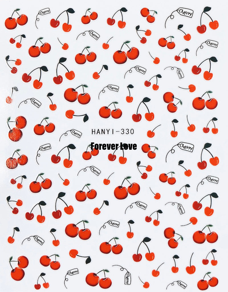 Forever Love Nail Art Stickers Decals Fruits Cherries