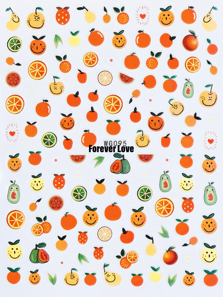 Forever Love Nail Art Stickers Decals Fruits Oranges Pears Guavas Limes