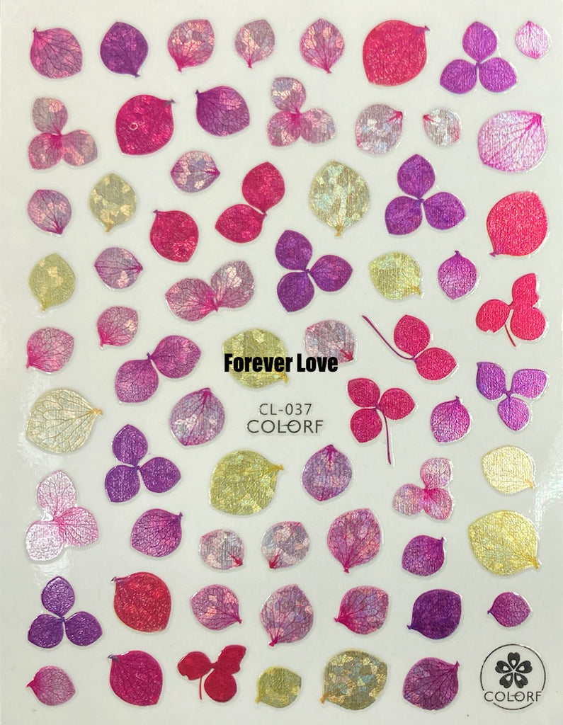 Forever Love Nail Art Stickers Decals Autumn Fall Leaves