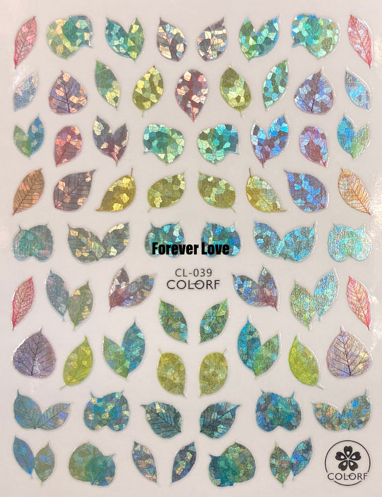 Forever Love Nail Art Stickers Decals Autumn Fall Leaves