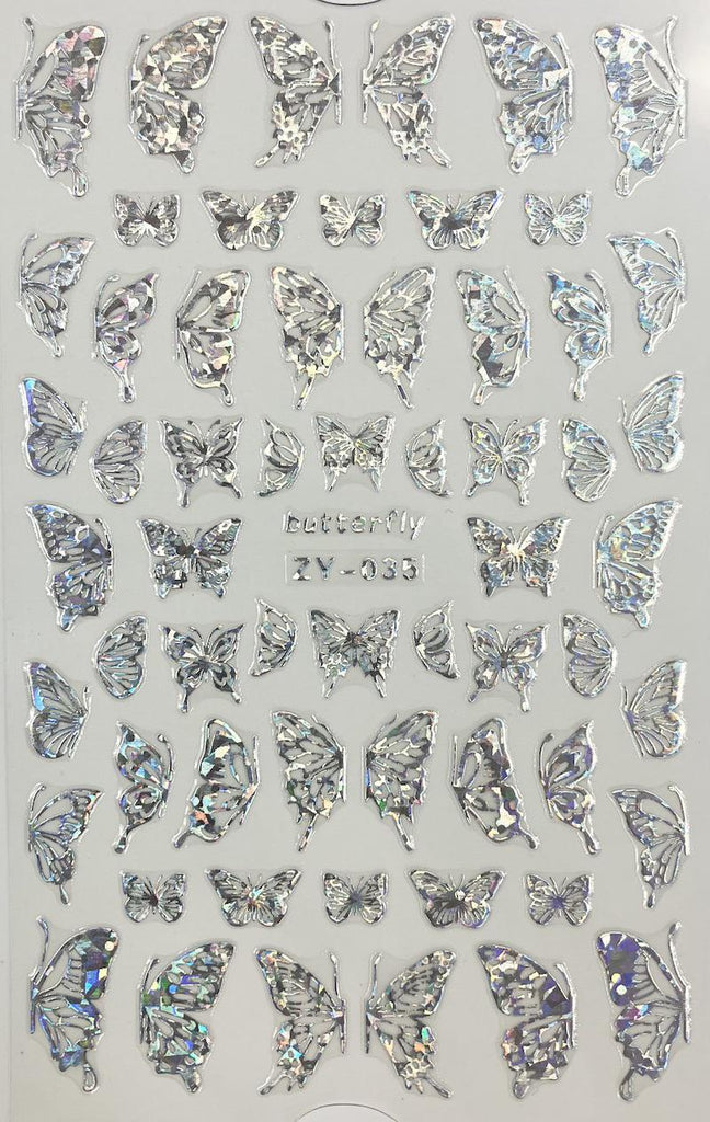 Forever Love Nail Art Stickers Decals Butterflies