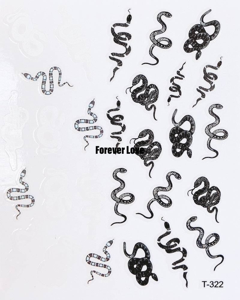 Forever Love Nail Art Stickers Decals Snakes