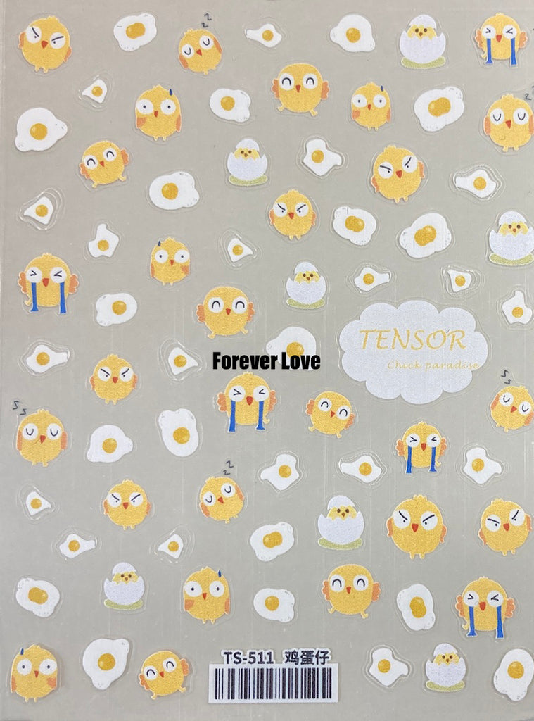 Forever Love Nail Art Stickers Decals Cloud Birds Eggs