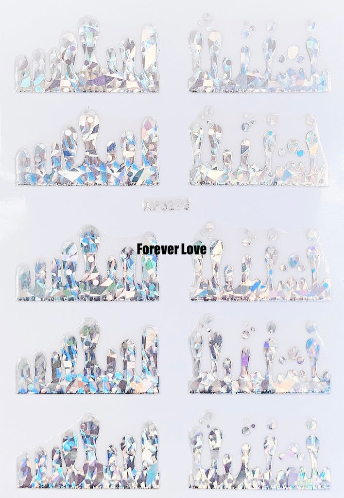 Forever Love Nail Art Stickers Decals Paint Drips