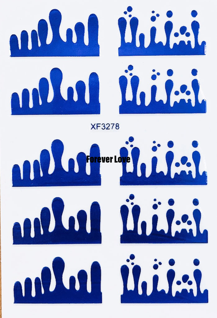 Forever Love Nail Art Stickers Decals Paint Drips