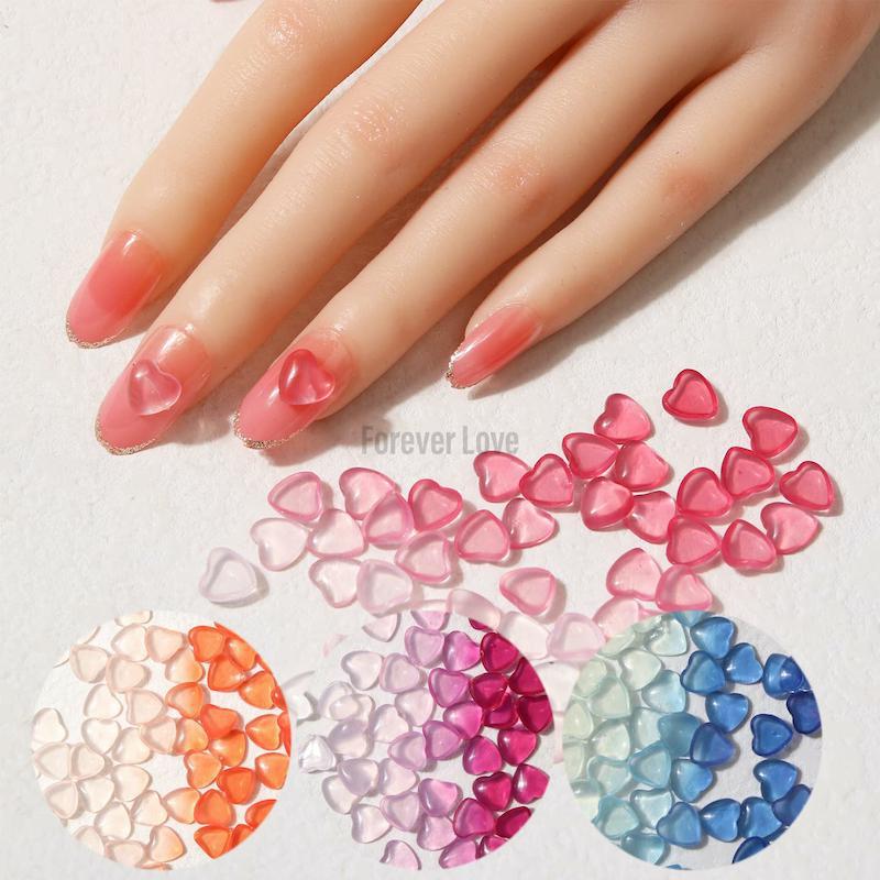 Forever Love Nail Art Charms Sun Light UV Sensitive Color Changing Hearts