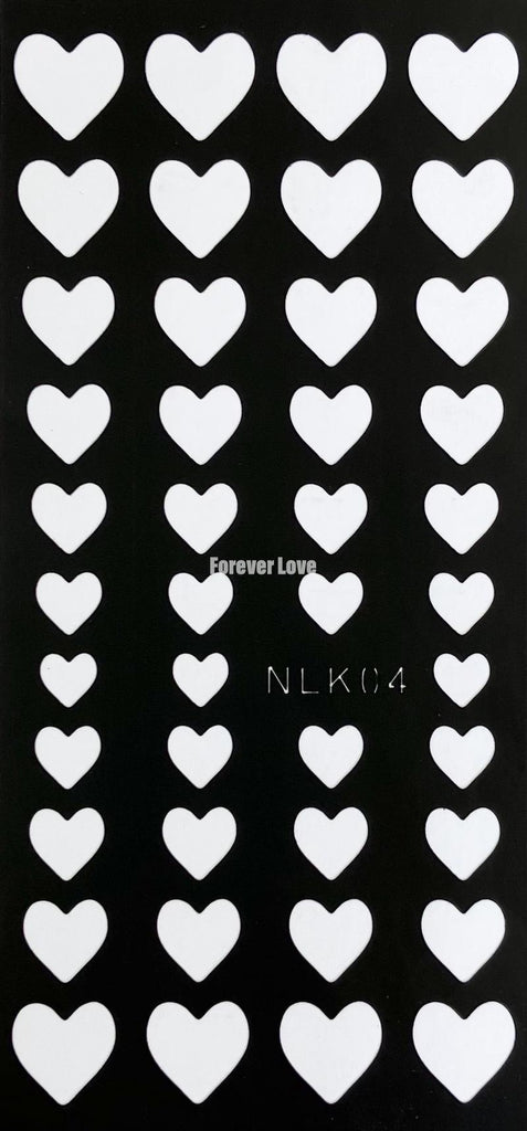 Forever Love AirBrush Nail Art Sticker Decals Hearts
