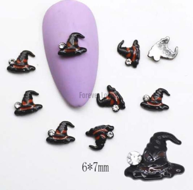 Forever Love Nail Art Charms Halloween Witch Hats