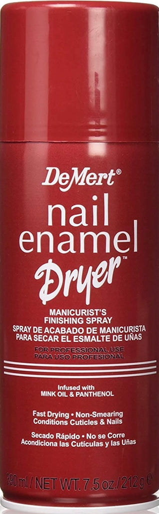 Nail Enamel Dryer is the professional manicurist's finishing spray for natural and artificial nail applications.It contains di-panthenol, organic protein, and mink oil to create fast-drying, non-smearing manicures while conditioning both cuticles and nails. Due to high calibrations of the digital images, as well as monitor settings of electronic devices, please note that the colors you see may slightly vary.