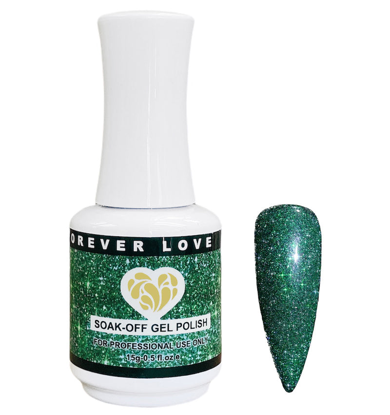 Gel F13 - Forever Love Gel Nail Polish Silver Green