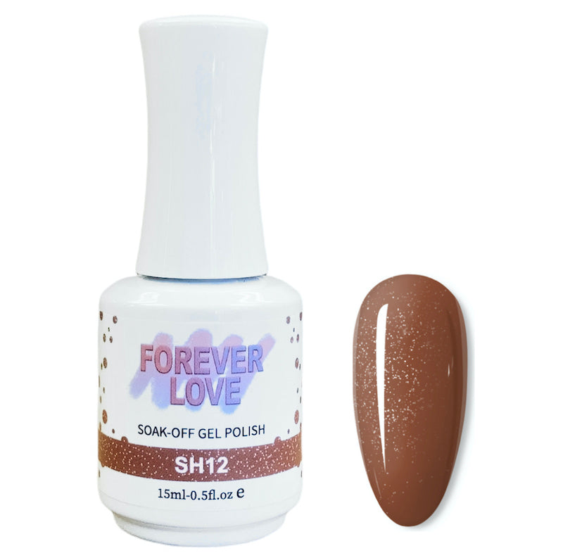 Gel SH12 - Forever Love Shimmer Gel Nail Polish Brown