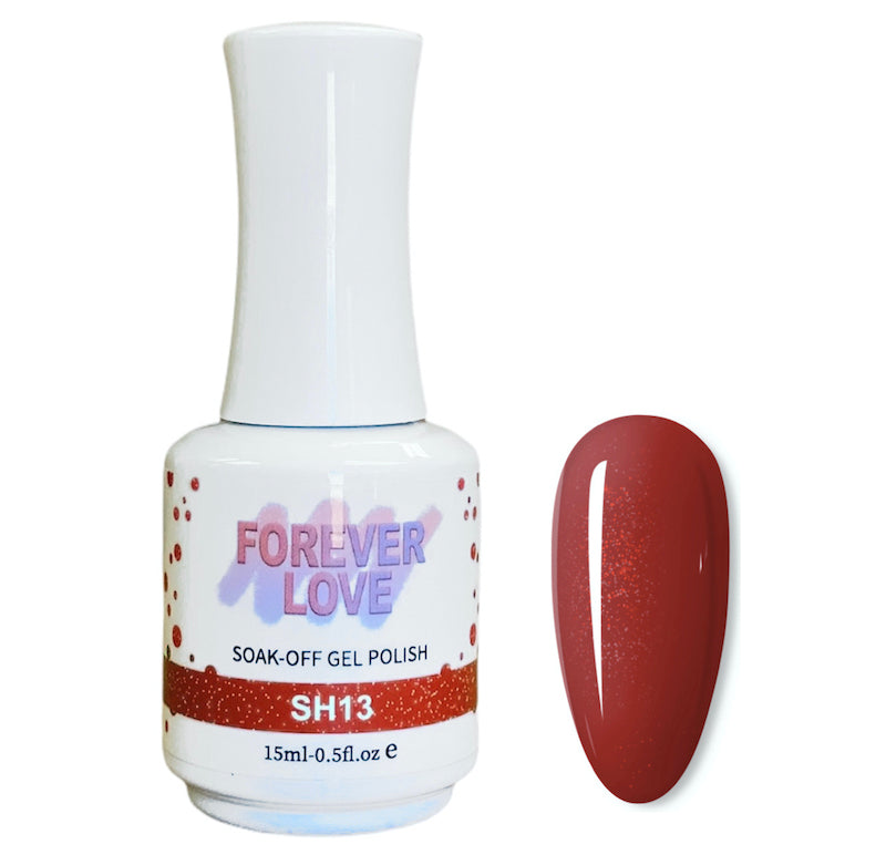 Gel SH13 - Forever Love Shimmer Gel Nail Polish Red