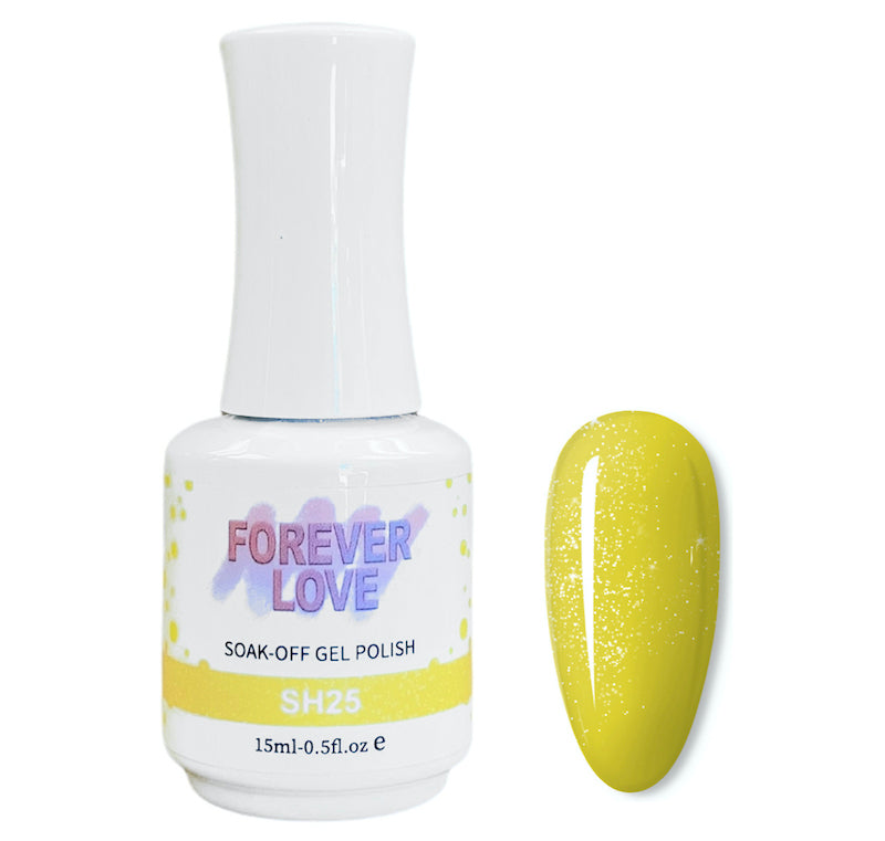 Gel SH25 - Forever Love Shimmer Gel Nail Polish Green Yellow