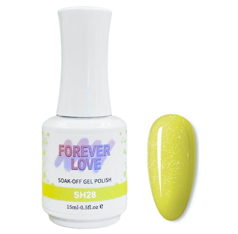 Gel SH28 - Forever Love Shimmer Gel Nail Polish Green Yellow