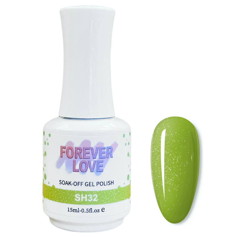 Gel SH32 - Forever Love Shimmer Gel Nail Polish Green