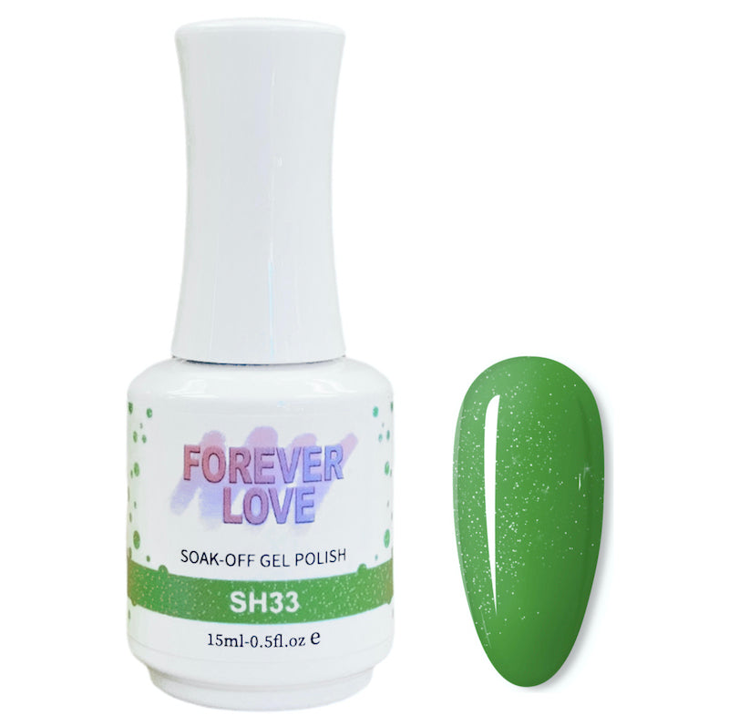 Gel SH33 - Forever Love Shimmer Gel Nail Polish Green
