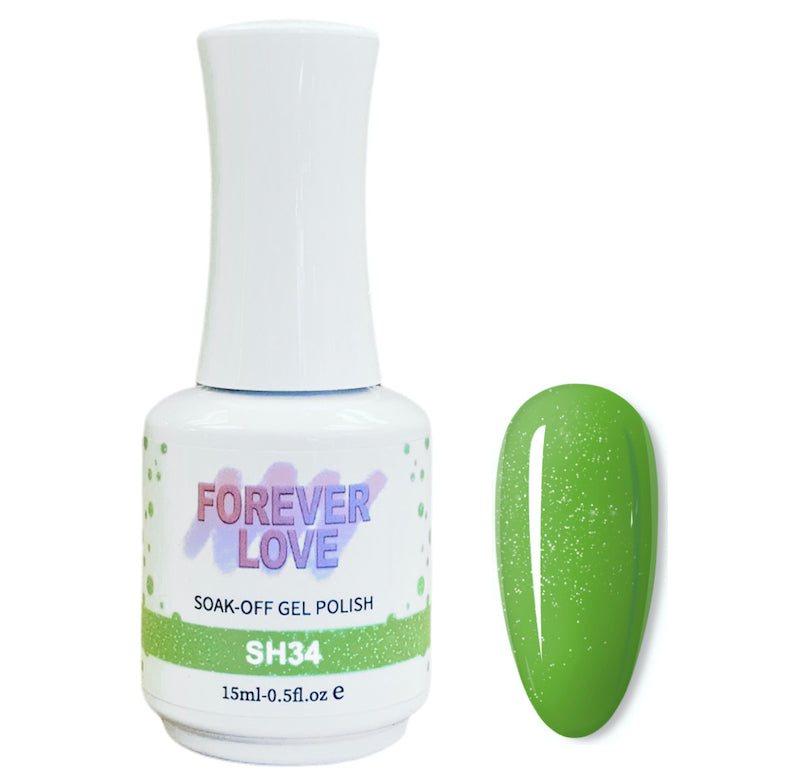 Gel SH34 - Forever Love Shimmer Gel Nail Polish Green