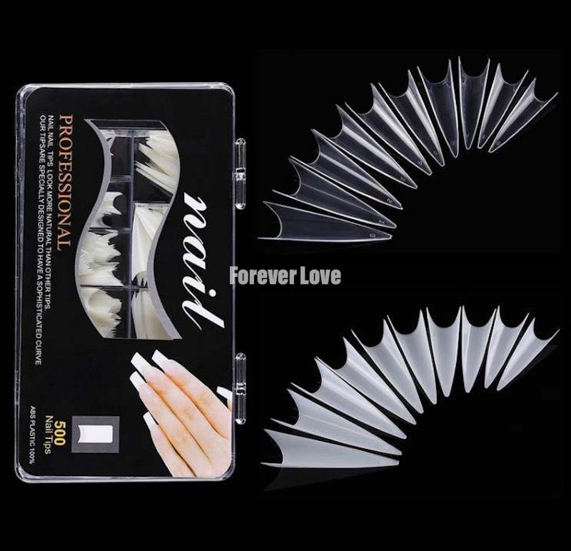 Stiletto Nail Tips XXL (Half Cover) (Box) - Forever Love